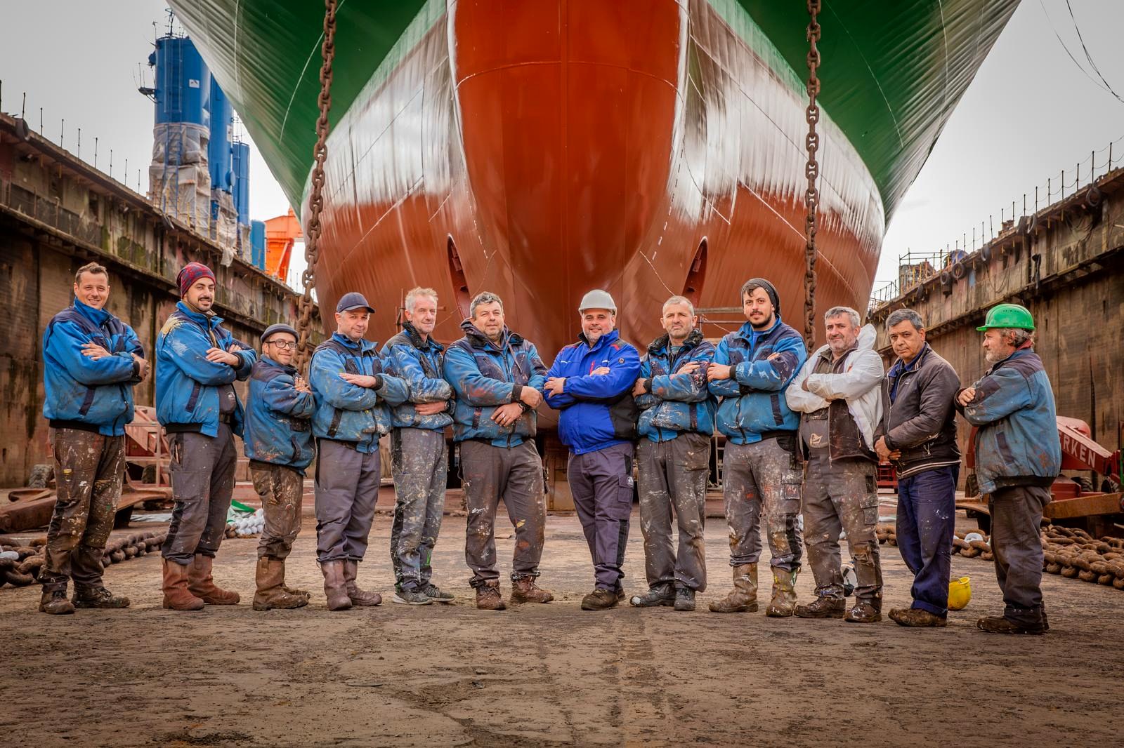 Kontrolle der Beschichtung im Dock