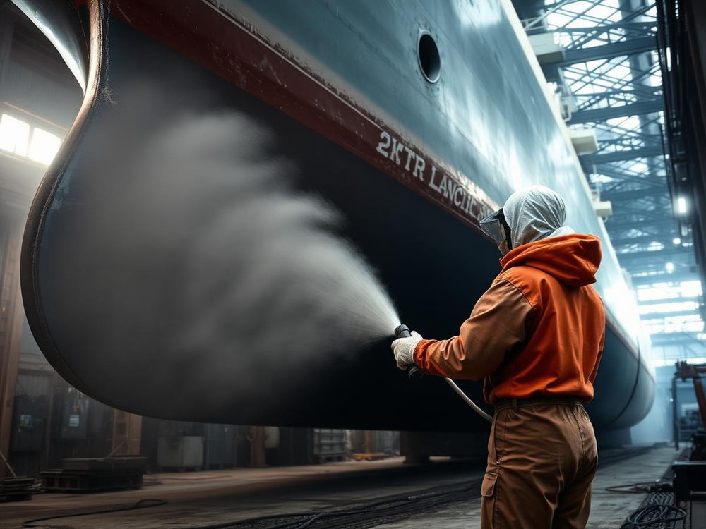 Schiffskonservierung im Trockendock in Bremen